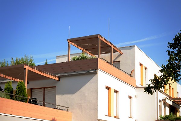 mehrstufige Terrasse mit Panorama